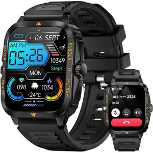 Montre Connectée Militaire Homme Femme, Smartwatch avec Appel BT, 3ATM Étanche Montre Intelligente 100+ Sportifs Montre Podomètre Fréquence Cardiaque Tension Artérielle SpO2 Tracker Sommeil - Publicité Montre Connectée Militaire Homme Femme, Smartwatch avec Appel BT, 3ATM Étanche Montre Intelligente 100+ Sportifs Montre Podomètre Fréquence Cardiaque Tension Artérielle SpO2 Tracker Sommeil - Publicité