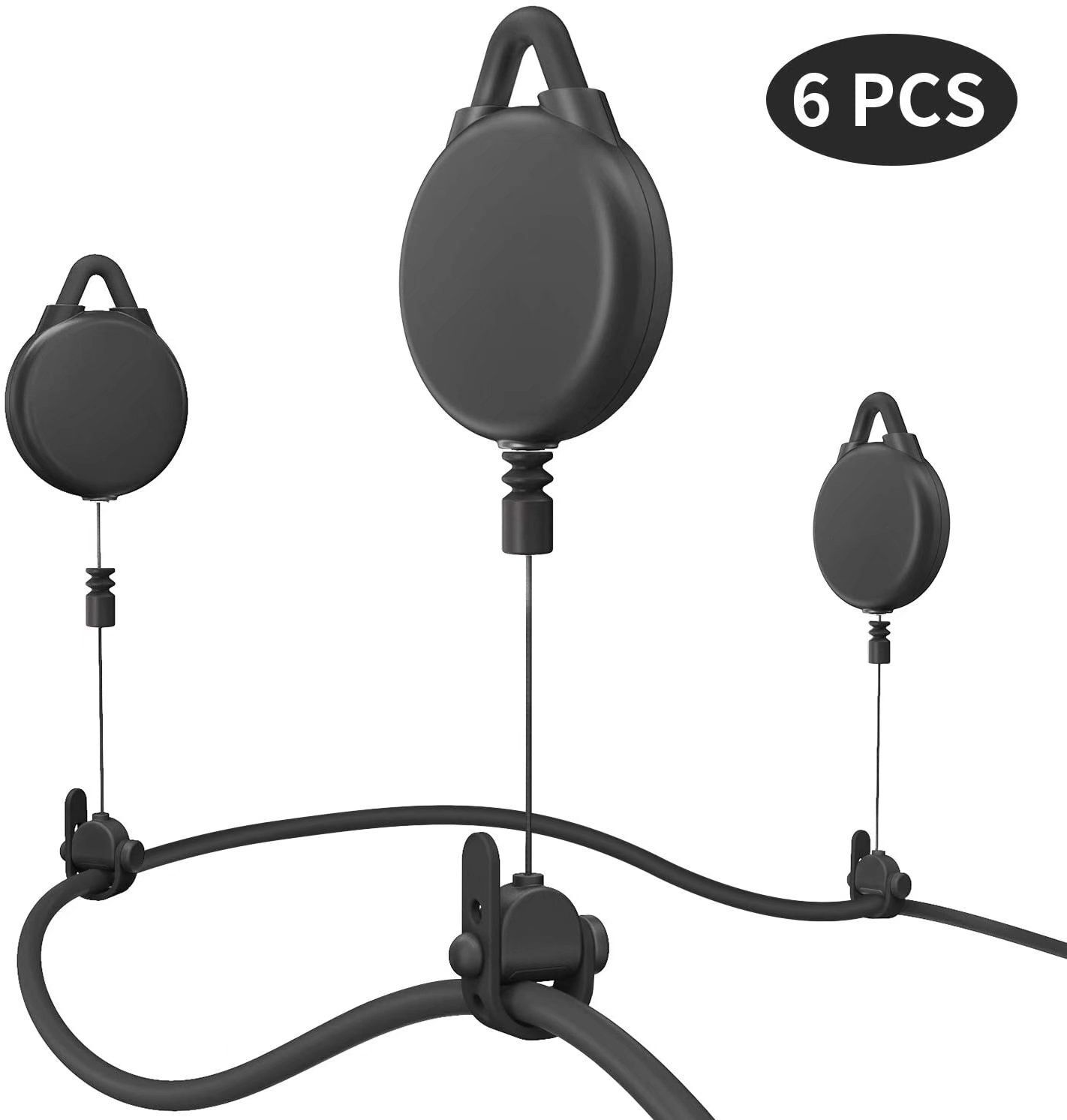 LITZEE Gestion des câbles VR, 6 packs Version Pro Gestion des câbles VR pour casques VR Accessoires HTC Vive / HTC Vive Pro / Oculus Rift S / Playstation / Microsoft MR / Valve Index VR (Noir)
