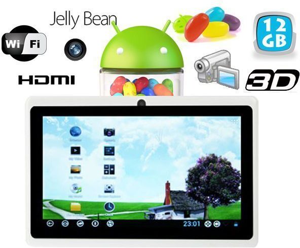 Tablette Tactile 7' Android 6.0 HD Double Caméra 24 Go Blanc YONIS