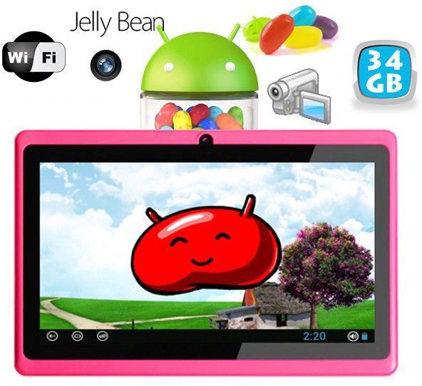 Tablette Tactile 7 Pouces Multi Touch Android Google Play Wifi 40Go Rose YONIS