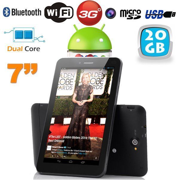 Yonis Tablette tactile 3G Dual SIM 7 pouces Dual Core Bluetooth GPS 20 Go