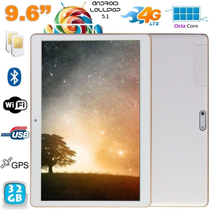 Tablette 4G 9.6 Pouces Android Lollipop 5.1 Octa Core 2Go Ram Bluetooth GPS 32Go YONIS