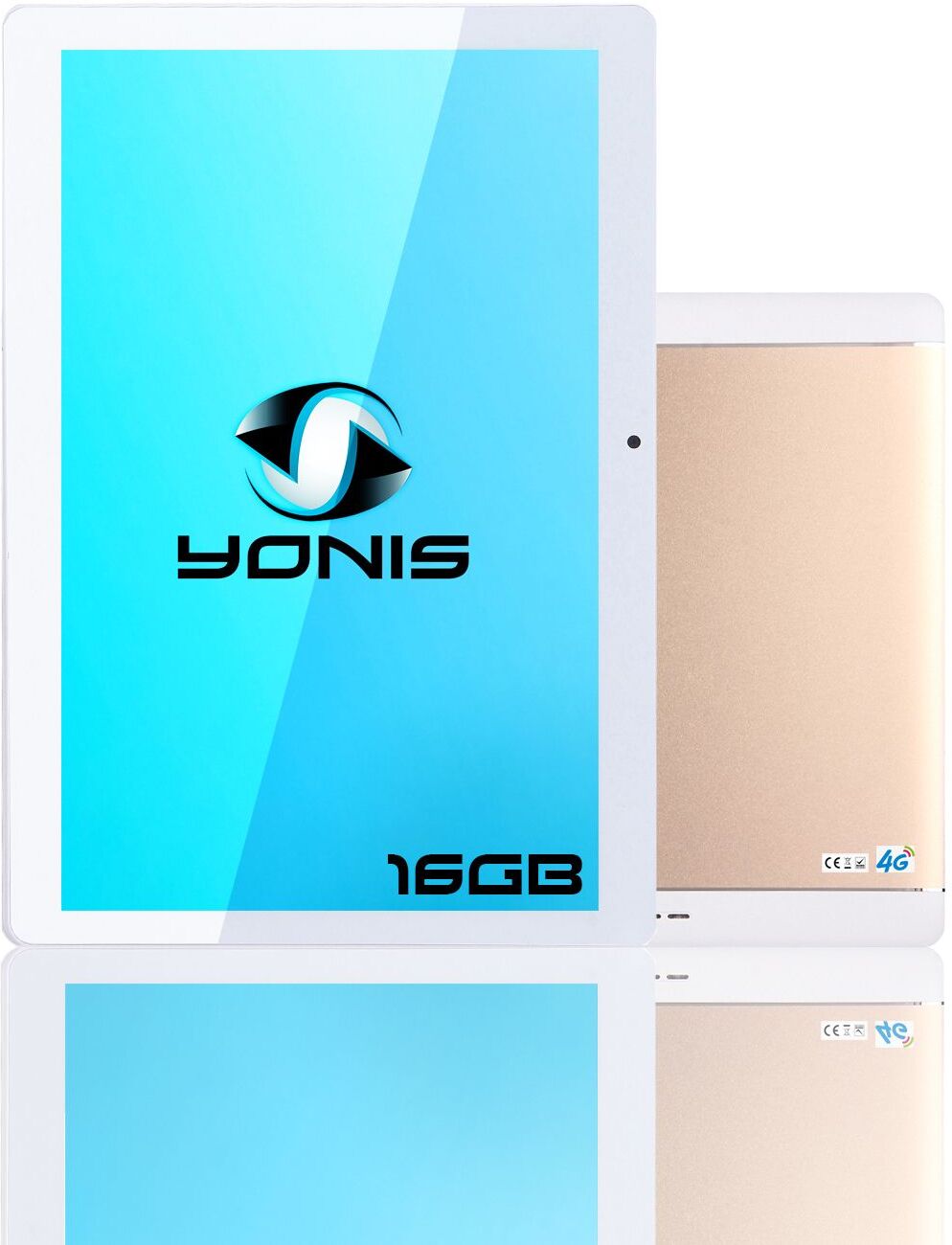 Tablette 10 Pouces 4G Android 7.0 Wifi Quad Core 1.3 Ghz Dual Sim 2Gb+16GB Or + SD 64Go YONIS