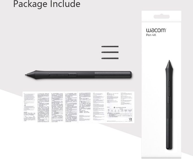 Stylo Wacom 4K (LP-1100-0K) pour tablettes Wacom Intuos (CTL-4100/6100,CTL-4100WL/6100WL),4096 recyclage sous pression - Type Wacom Pen 4K