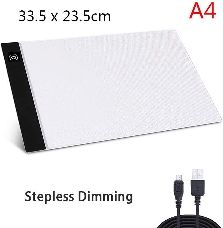 Coussin lumineux LED à gradation continue pour la peinture au diamant,boîte à lumière de lutte pour l'art,tablette à dessin d'écriture,2022 - Type A4(33.5x23.5cm)