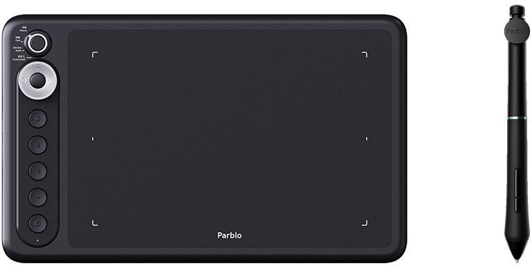 Parblo-Tablette de dessin numérique Intangbo X7,7.2x4.5 pouces,avec 6 prédire personalisés,pour l'art numérique - Type Black