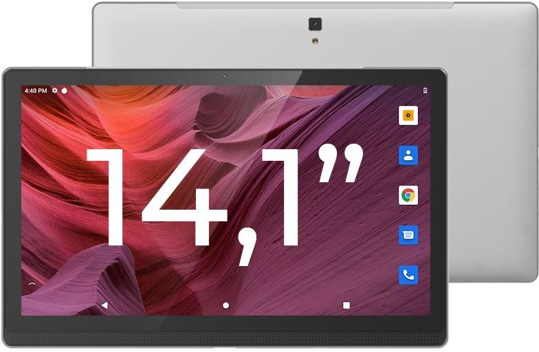 Tablette Tactile 14.1 Pouces 4G Grand Écran Full HD Android ROM 4Go+128Go + SD 32Go Argent YONIS