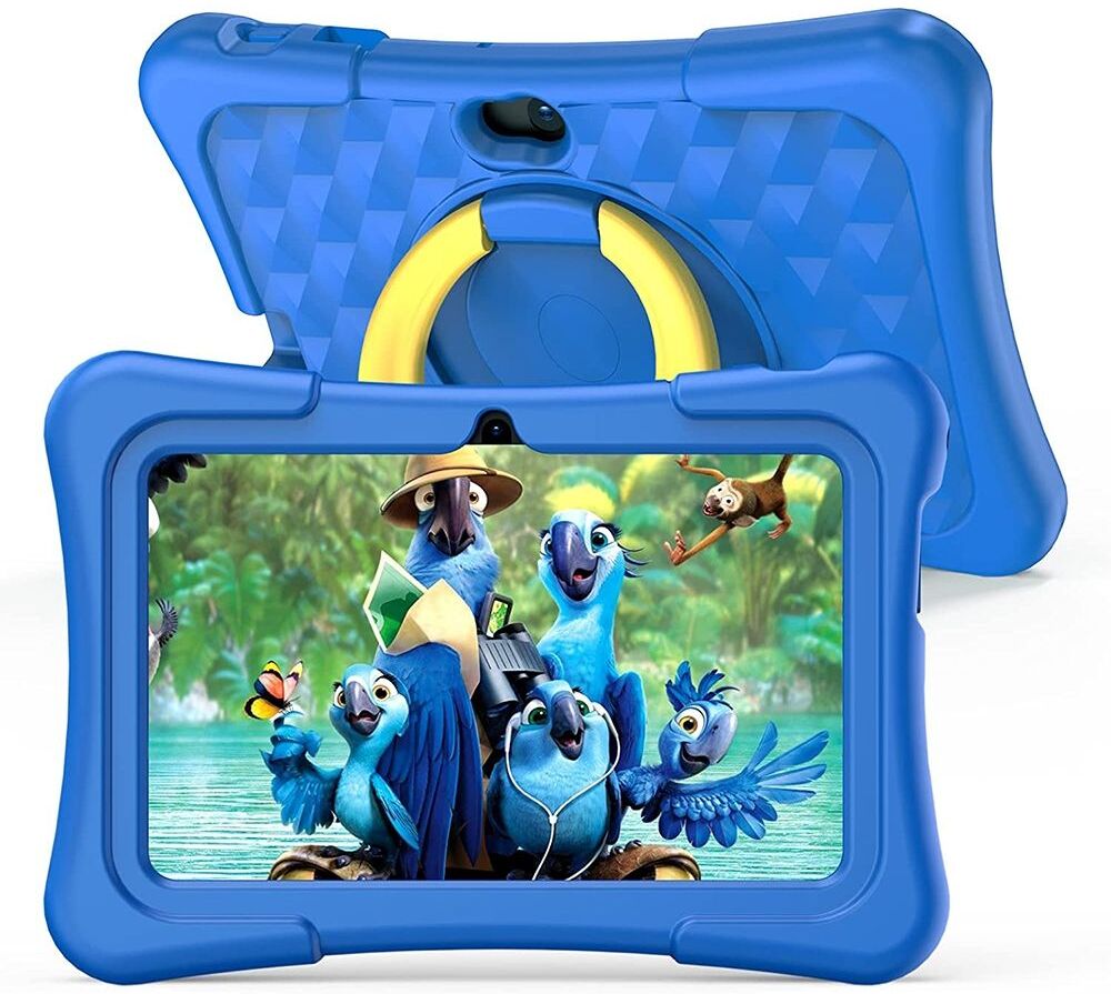 Tablette Enfant 7 Pouces Android 13 Antichoc Multilingue Avec Contrôle Parental + SD 128Go Bleu YONIS