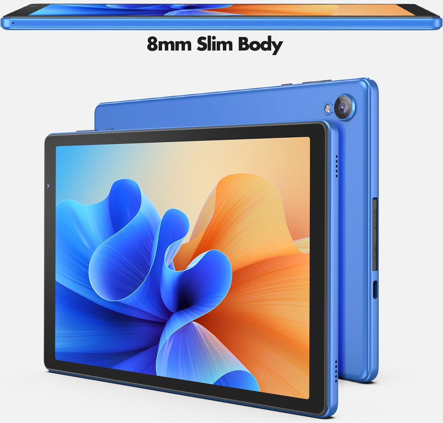 Tablette Android 12 Quad Core 10 pouces WiFi Bluetooth 2GB + 32GB + SD 64Go Bleu YONIS