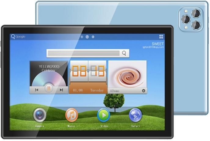 Tablette Tactile 10 Pouces 4G LTE 8GB+128GB Android 12 Octa Core Dual Sim Wifi EU Bleu YONIS