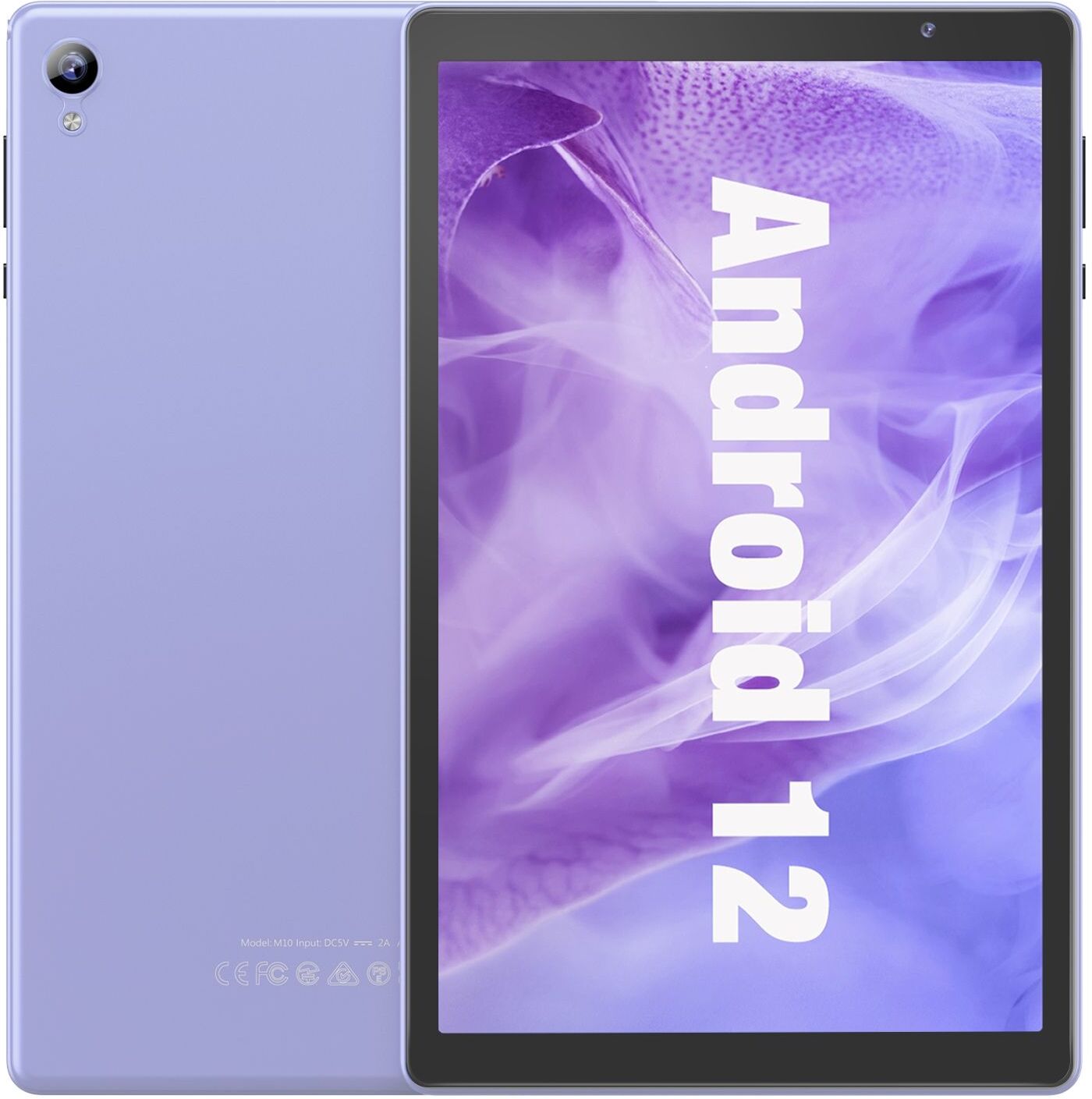 Tablette Android 12 Quad Core 10 pouces WiFi Bluetooth 2GB + 32GB Violet YONIS