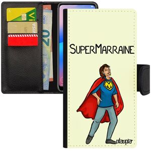 Coque Super Marraine S9 Simili Cuir Rabat Portefeuille Porte Cartes Antichoc Telephone Humour Texte Drole Portable De Samsung Galaxy - Publicité Coque Super Marraine S9 Simili Cuir Rabat Portefeuille Porte Cartes Antichoc Telephone Humour Texte Drole Portable De Samsung Galaxy - Publicité