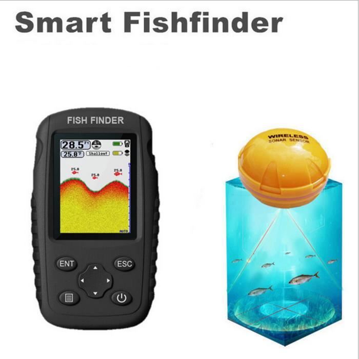 Détecteur De Poisson Sans Fil Portable Fishfinder Fishfinder Fish Depth Finder Fkt34