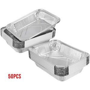 50 pièces 1100ml BBQ aluminium papier graisse goutte à goutte casseroles Recyclable Grill attraper plateau extérieur pour la cuisson indirecte