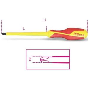 Beta 012720724 Tournevis Phillips Croisé 8x150mm - Certifié pour Sécurité Électrique - Publicité Beta 012720724 Tournevis Phillips Croisé 8x150mm - Certifié pour Sécurité Électrique - Publicité