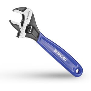 Cle a Molette avec Grande Ouverture 35 mm WORKPRO et Poignee Souple Bi-Matiere, Metrique Complet, Longeur 250 mm - Publicité Cle a Molette avec Grande Ouverture 35 mm WORKPRO et Poignee Souple Bi-Matiere, Metrique Complet, Longeur 250 mm - Publicité