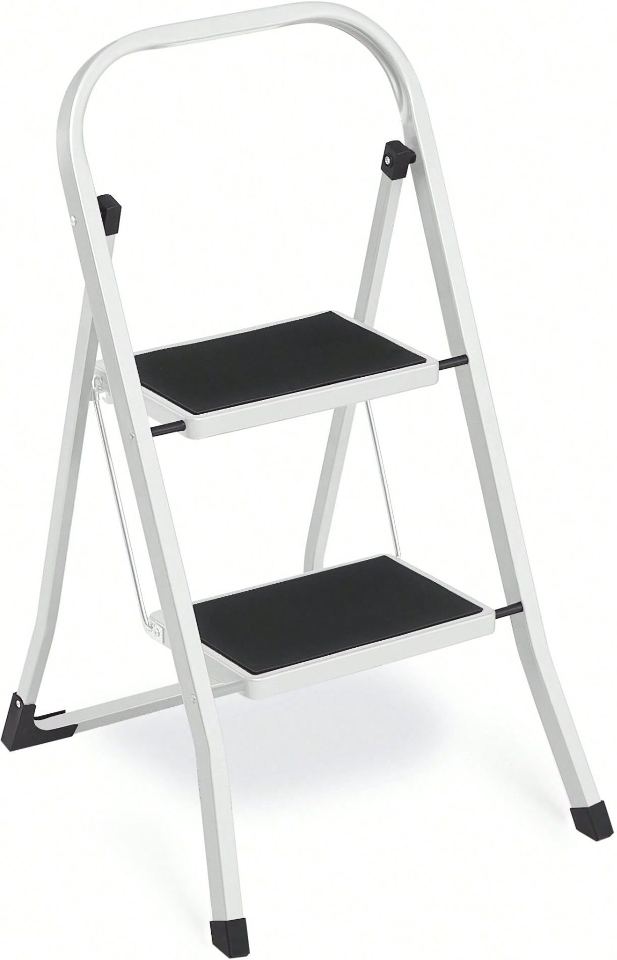 Songmics Échelle Marchepied Pliable, 2 Marches, Antidérapant, Charge 150 Kg, Hauteur de travail : 240 cm
