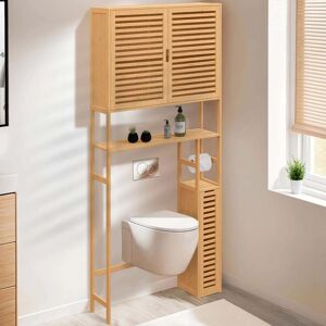 IDMarket Meuble wc 3 en 1 avec armoires de rangement bambou bea - Publicité IDMarket Meuble wc 3 en 1 avec armoires de rangement bambou bea - Publicité