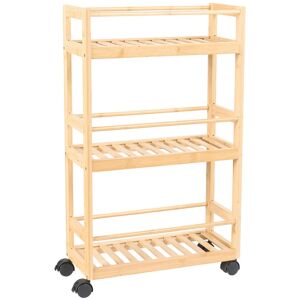 Chariot De Salle De Bain En Bambou Bois Clair Quintay - Publicité Chariot De Salle De Bain En Bambou Bois Clair Quintay - Publicité