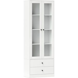 Homcom Buffet haut vitrine armoire de cuisine - 2 portes, 3 étagères, 2 tiroirs - 59 x 30 x 164 cm - blanc - Publicité Homcom Buffet haut vitrine armoire de cuisine - 2 portes, 3 étagères, 2 tiroirs - 59 x 30 x 164 cm - blanc - Publicité
