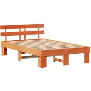 Vidaxl Cadre De Lit Avec Tête De Lit Marron Ciré 140x190 Cm Bois Massif Pin - Publicité Vidaxl Cadre De Lit Avec Tête De Lit Marron Ciré 140x190 Cm Bois Massif Pin - Publicité
