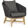 BIZZOTTO Fauteuil Coachella Fauteuil Pied Teck Tressage Anthracite