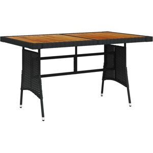 Vidaxl Table De Jardin Noir 130x70x72 Cm Résine Tressée Et Acacia - Publicité Vidaxl Table De Jardin Noir 130x70x72 Cm Résine Tressée Et Acacia - Publicité