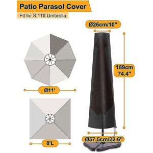 Housse de parasol imperméable, housses de parasol de jardin en polyester 210d, parasol - Publicité