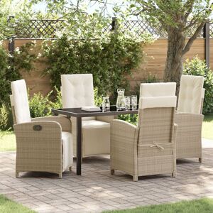 Set De Salle À Manger Jardin 5 Pièces Avec Coussins Beige En Poly Rotin, Table De Jardin Vidaxl Noire 140x80x73 Cm En Verre Trempé - Publicité Set De Salle À Manger Jardin 5 Pièces Avec Coussins Beige En Poly Rotin, Table De Jardin Vidaxl Noire 140x80x73 Cm En Verre Trempé - Publicité