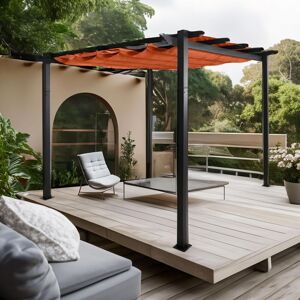 Mendler Pergola En Aluminium Hwc-N93, Pavillon De Jardin Pavillon De Jardin, Structure Stable De 8cm Toit Coulissant Uv50+ 3x3m Terracotta - Publicité Mendler Pergola En Aluminium Hwc-N93, Pavillon De Jardin Pavillon De Jardin, Structure Stable De 8cm Toit Coulissant Uv50+ 3x3m Terracotta - Publicité