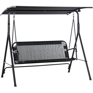 Outsunny Balancelle De Jardin 2 Places - Toit Inclinaison Réglable - Acier Textilène Noir - Publicité Outsunny Balancelle De Jardin 2 Places - Toit Inclinaison Réglable - Acier Textilène Noir - Publicité