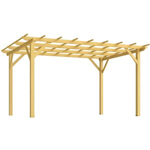 Outsunny Pergola Bois Autoportante 12 M² Dim. 3 X 4 M - Toit Chevrons Lattes Espacées - Sapin Pré-Huilé - Publicité Outsunny Pergola Bois Autoportante 12 M² Dim. 3 X 4 M - Toit Chevrons Lattes Espacées - Sapin Pré-Huilé - Publicité
