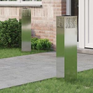 vidaXL Lumière de chemin LED solaire Chevron 2 pcs Galvanisé Galvanisé - Publicité vidaXL Lumière de chemin LED solaire Chevron 2 pcs Galvanisé Galvanisé - Publicité