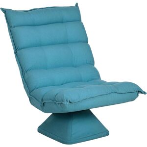 Homcom Fauteuil relax grand confort pivotant inclinaison réglable 5 niv. épais garnissage mousse haute densité tissu velours microfibre turquoise - Publicité Homcom Fauteuil relax grand confort pivotant inclinaison réglable 5 niv. épais garnissage mousse haute densité tissu velours microfibre turquoise - Publicité