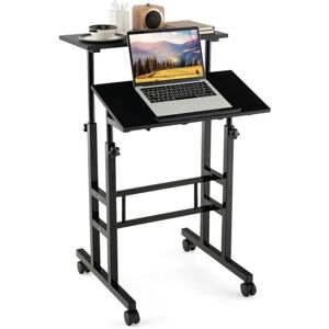 Costway Bureau Assis-Debout À Roulettes Table Imformatique Pour Ordinateur Hauteur