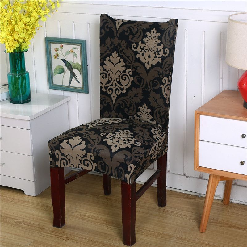 Juste De Chaise De Salle À Manger Géométrique,Housse Élastique En Spandex,Housse De Siège Commandée Pour La Maison,L'hôtel,Le Banquet,Le Salon,1pc