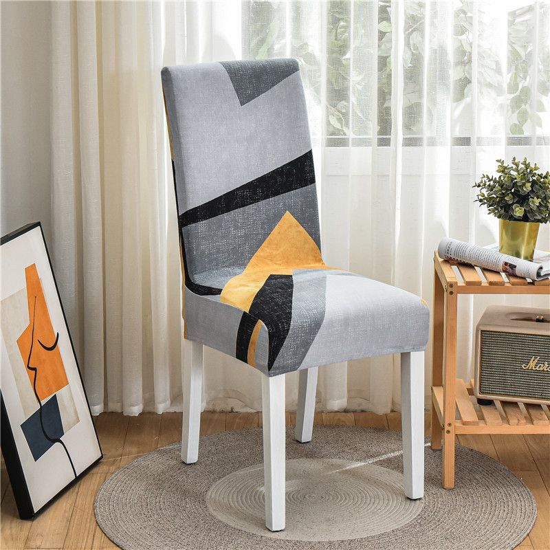 Juste De Chaise De Salle À Manger Géométrique,Housse Élastique En Spandex,Housse De Siège Commandée Pour La Maison,L'hôtel,Le Banquet,Le Salon,1pc