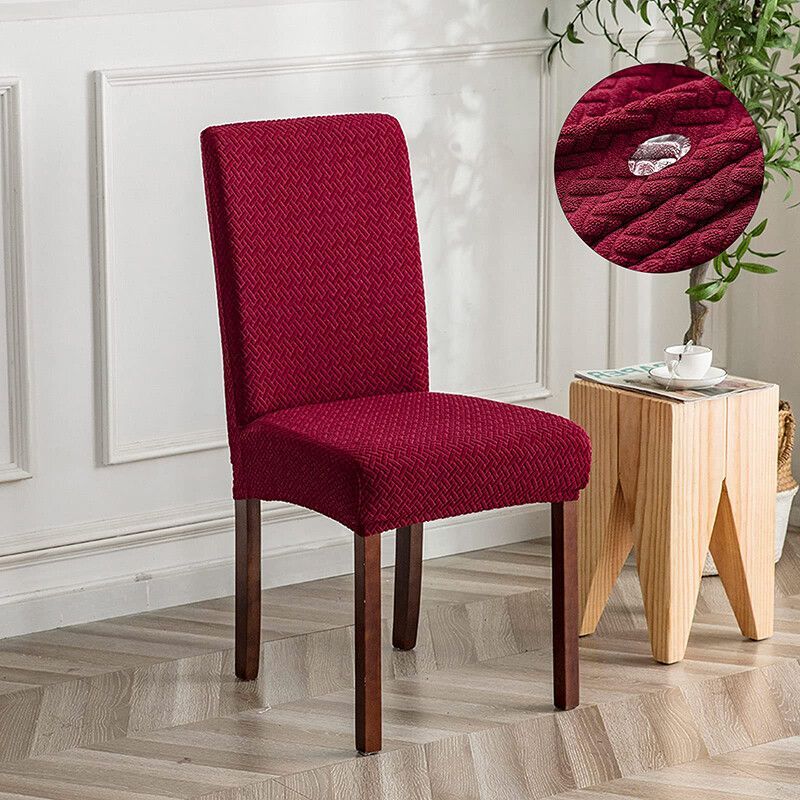 Juste De Chaise De Salle À Manger Élastique Imperméable,Housse De Siège Commandée,Jacquard Ique Dex,Étui De Protection Pour Cuisine,Maison,Hôtel,Banquet