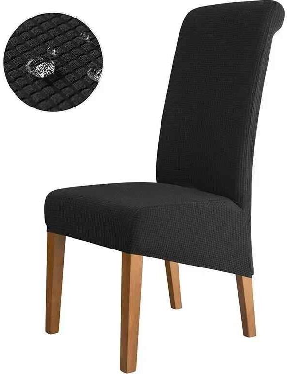 Juste De Chaise De Salle À Manger Imperméable,Dossier Haut,Bureau De Cuisine,Étui Réglable,Banquet,Maison,Commercial,Grande Taille - Type Black-Xl-1 Pcs