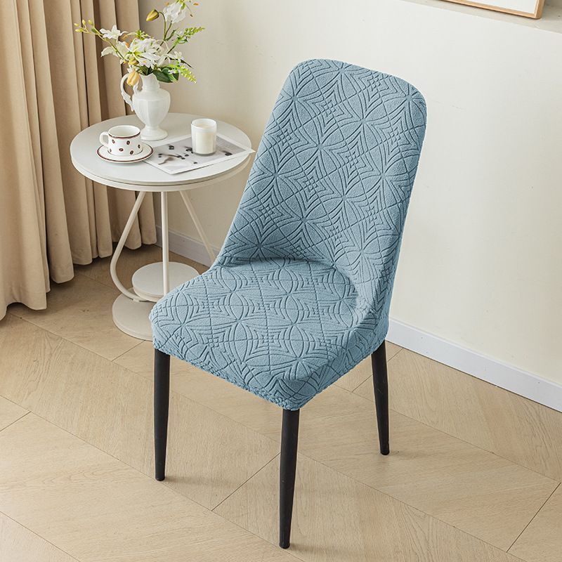 Housse De Chaise De Salle À Manger À Dossier Incurvé Extensible,Housse De Siège En Arc Élastique Jacquard,Lavable,Anti-Salissure,Pour Tabouret,Décoration De Maison,1 Pièce - Type Sky Blue-1 Piece
