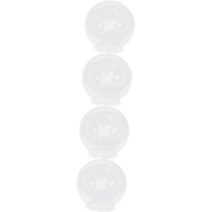 4 Pièces Abat-Jour Support En Verre Décoration Extérieure Mini Ampoules Couvercle De Lumière Abat-Jour Pour Lampadaires Globe Abat-Jour Remplacement Couvercle De Lampe De Patio - Publicité