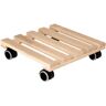 EDA Support a roulettes carré 40 x 40 cm en Bois - 4 roulettes - 40 x 40 x H.8.4 cm