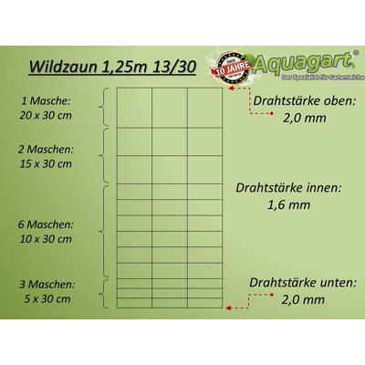 Clôture AQUAGART avec Nœuds - 125/13/30 - 100m, Poteaux Z, Câble de Tension - Publicité Clôture AQUAGART avec Nœuds - 125/13/30 - 100m, Poteaux Z, Câble de Tension - Publicité
