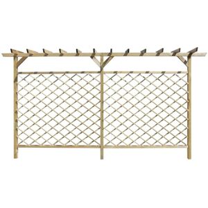 vidaXL Clôture Treillis Jardin Avec Pergola En Bois Imprégné Vert