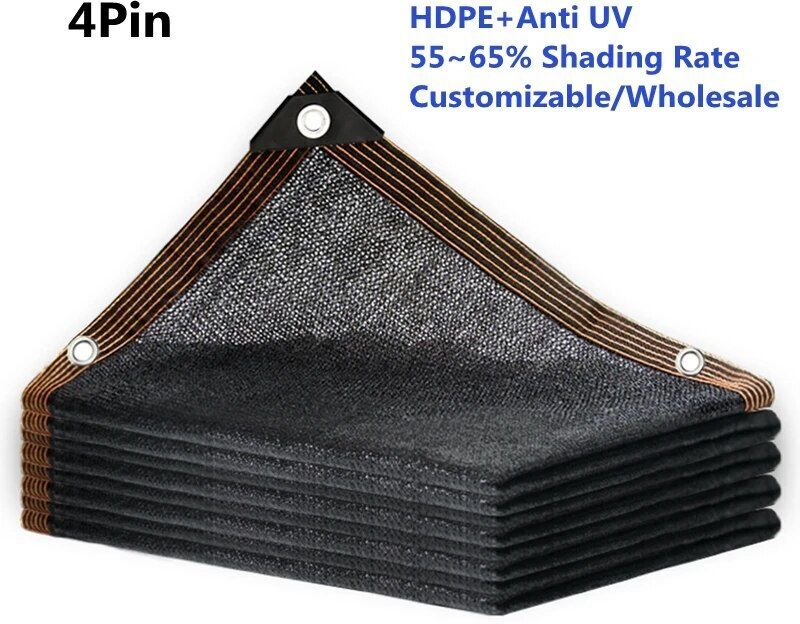 Filet Pare-Soleil Anti-Uv En Hdpe Noir,4 8 12 Broches,Abri Gazébo,Pergola D'extérieur,Auvent,Couverture Solaire Pour Serre Agricole - Type 4pin-2x2.5m