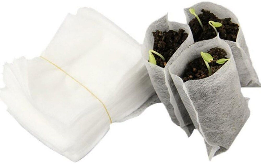 Sacs de plantation écologiques en tissu, 100 pièces, 8x10cm, par ventilation, pour plantes de semis, pépinières, biodégradables