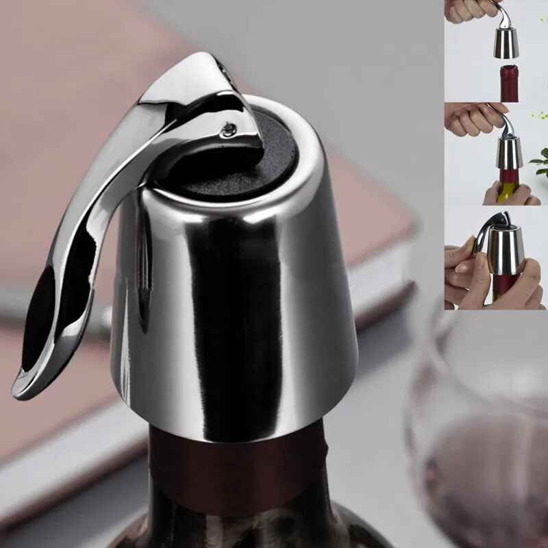 Bouchon De Bouteille De Stockage De Vin Rouge Scellé Sous Vide En Acier Inoxydable,Économiseur D'étanchéité,Conservateur,Fermetures De Champagne,Bouchons Veds,Outil De Bar À La Maison