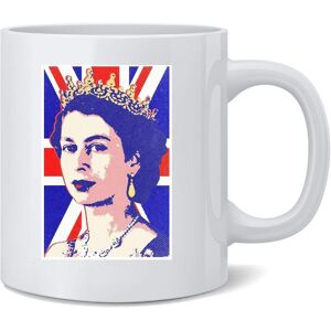Queen Elizabeth Ii Union Jack Pop Art Ceramic Coffee Mug