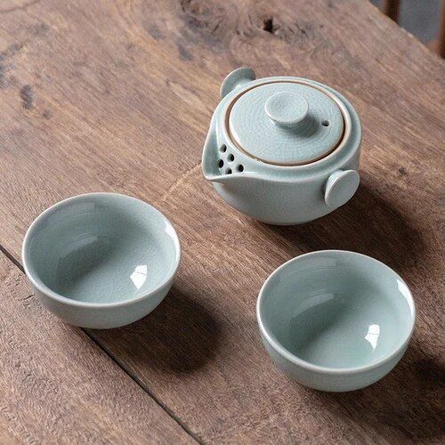 Théière En Céramique Moderne,Service À Thé Kung Fu De Voyage Portable,Artisanat En Porcelaine,Accessoires De Décoration Pour La Maison,Décoration De Bureau Britannique - Type A