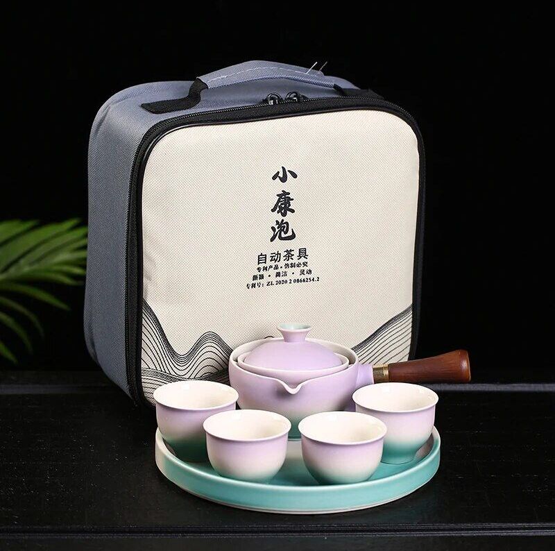 Théière En Céramique Portable,Ensembles De Thé Chinois,Tasse À Thé De Voyage,Théière Kung Fu,Service À Thé,Verres,Style 2023 - Type Portable Tea Set 02